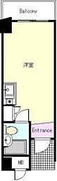 ドルミ五反田ドゥメゾン ワンルームの間取図画像