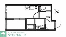 BRICKRESIDENCE目黒本町 1DKの間取図画像
