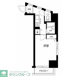 パークウェル麻布 1Kの間取図画像