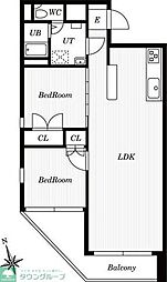 市谷左内坂ハイム 2LDKの間取図画像