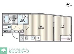 品川区北品川2丁目マンション 1DKの間取図画像
