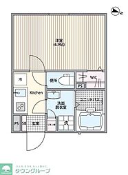 品川区北品川2丁目マンション 1Kの間取図画像