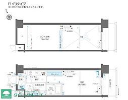 ZOOM芝浦 1Kの間取図画像