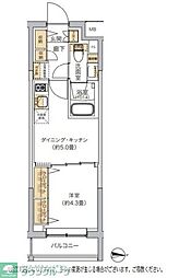 リビオメゾン湯島 1DKの間取図画像