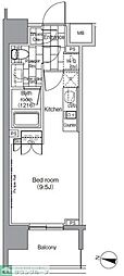 パークハビオ恵比寿 ワンルームの間取図画像