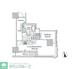 ベルファース芝浦タワー 1LDKの間取図画像