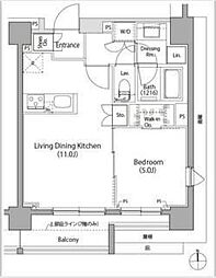 イプセ蒲田3 1LDKの間取図画像