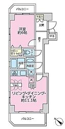 パレステュディオ勝どきリバーサイド 1LDKの間取図画像