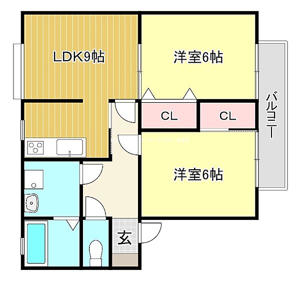 サンガーデン追分 A202｜滋賀県草津市追分２丁目(賃貸アパート2LDK・2階・52.66㎡)の写真 その2