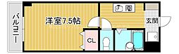 アルカディア堂山 1Kの間取図画像