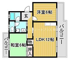 栗東ハイツ B103 ｜ 滋賀県栗東市林（賃貸マンション2LDK・1階・55.31㎡） その2