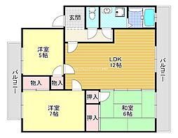 三上ハイツ 3LDKの間取図画像