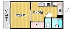 加藤マンション 1DKの間取図画像