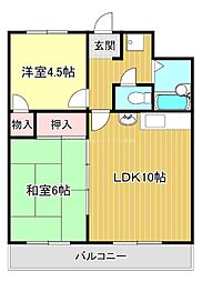クレール瀬田 2LDKの間取図画像