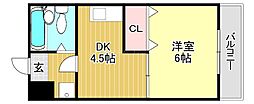 EM543 1DKの間取図画像