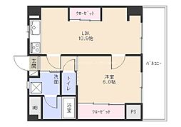 リヴァク栗東 1LDKの間取図画像