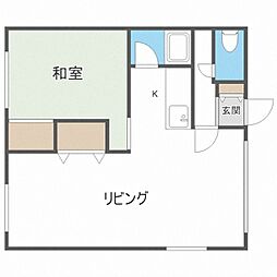 コーポ菊地 2階1LDKの間取り