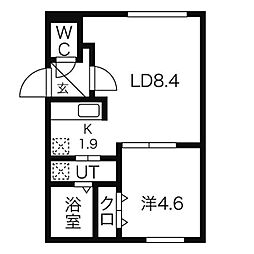 アステール 1LDKの間取図画像