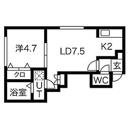 ヴィヴァーチェ4 1LDKの間取図画像