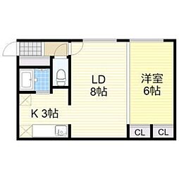 マイルーム澄川C 1LDKの間取図画像