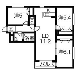 ブランシェL・A 3LDKの間取図画像