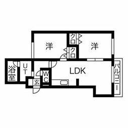 Mセーナ澄川 2LDKの間取図画像