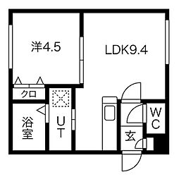 リベルタ澄川 1LDKの間取図画像
