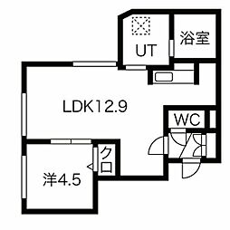 ホーネット 1LDKの間取図画像