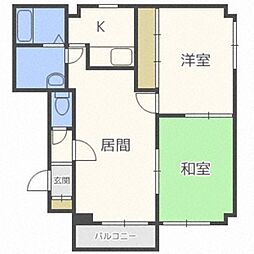 ヴァンヴェール61 2LDKの間取図画像