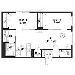 ウィリデ 2LDKの間取図画像
