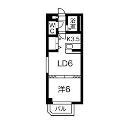プロシード澄川 1LDKの間取図画像