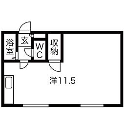 五輪通レジデンス ワンルームの間取図画像