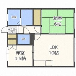 シャトレー川沿 2LDKの間取図画像