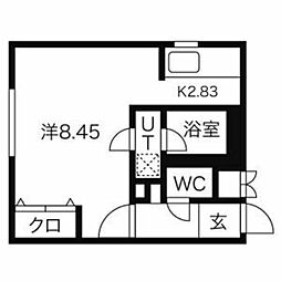 グランドサクセス澄川 1Kの間取図画像