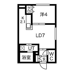 札幌市南区澄川三条1丁目マンション 1LDKの間取図画像