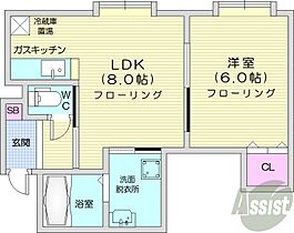 北海道札幌市中央区宮の森二条5丁目（賃貸アパート1LDK・2階・32.74㎡） その2