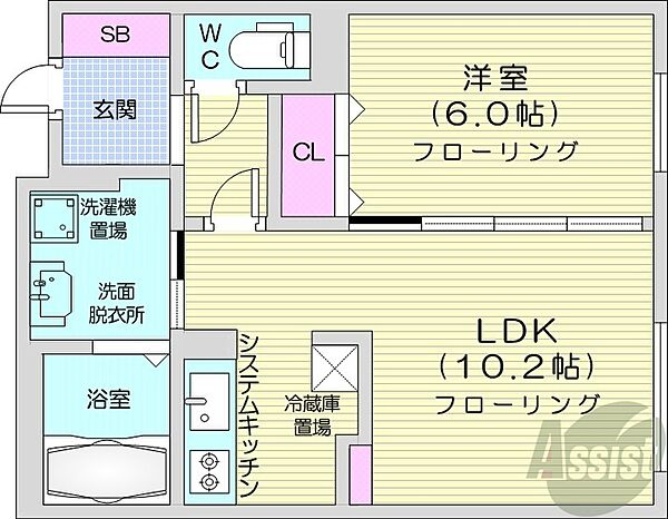 北海道札幌市西区八軒三条西2丁目(賃貸マンション1LDK・1階・38.81㎡)の写真 その2