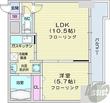 北海道札幌市中央区南十二条西12丁目（賃貸マンション1LDK・4階・34.17㎡） その2