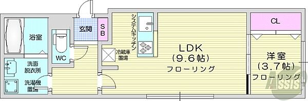 北海道札幌市西区琴似一条5丁目(賃貸マンション1LDK・4階・34.20㎡)の写真 その2
