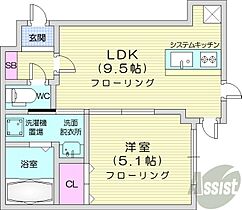 北海道札幌市中央区北一条西22丁目（賃貸マンション1LDK・3階・34.12㎡） その2