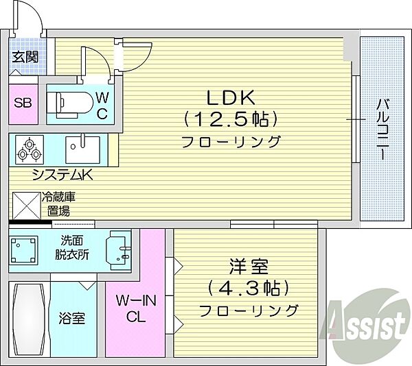 サムティ麻生 ｜北海道札幌市北区麻生町6丁目(賃貸マンション1LDK・1階・38.08㎡)の写真 その2