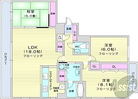 北海道札幌市中央区南四条西21丁目（賃貸マンション3LDK・7階・86.57㎡） その2