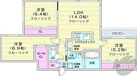 北海道札幌市中央区南六条西24丁目（賃貸マンション3LDK・2階・71.52㎡） その2
