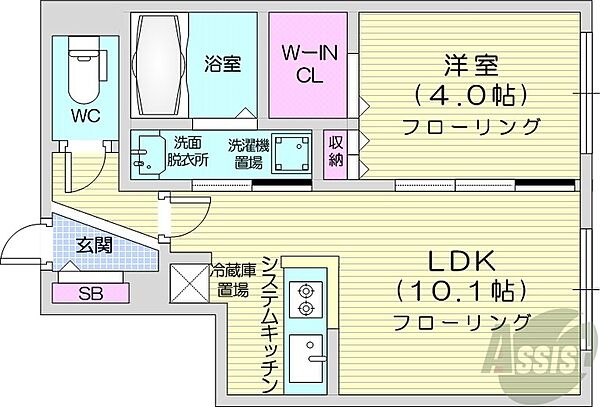 北海道札幌市西区琴似一条5丁目(賃貸マンション1LDK・2階・34.81㎡)の写真 その2