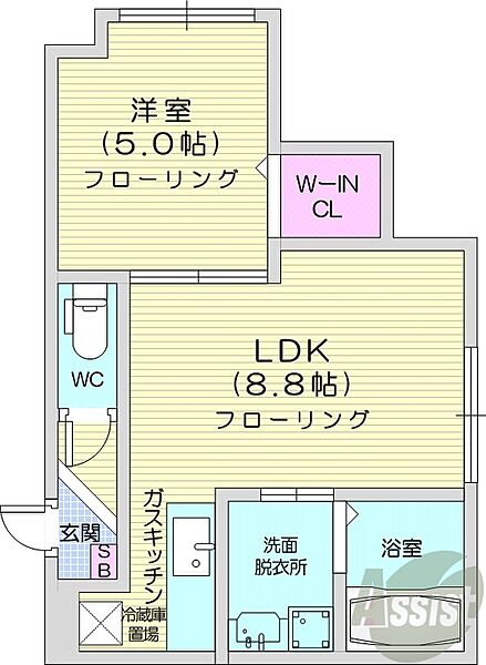 北海道札幌市北区北三十三条西2丁目(賃貸マンション1LDK・2階・32.10㎡)の写真 その2