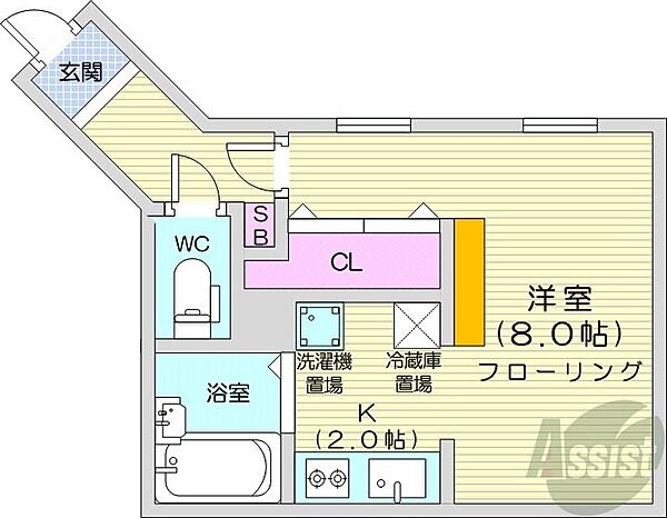 アルファアパル大倉 ｜北海道札幌市北区麻生町6丁目(賃貸マンション1K・1階・26.00㎡)の写真 その2