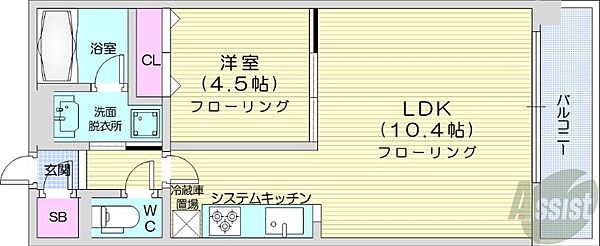 北海道札幌市中央区北一条西21丁目(賃貸マンション1LDK・13階・35.37㎡)の写真 その2