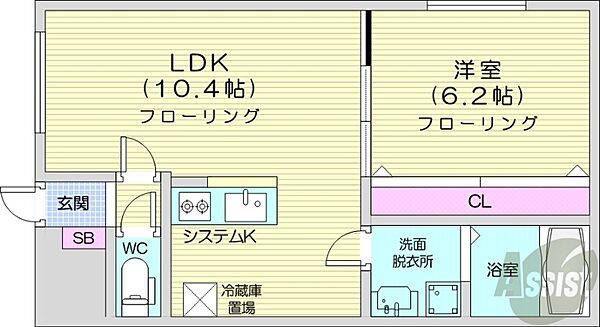 北海道札幌市中央区南二条西23丁目(賃貸マンション1LDK・1階・42.20㎡)の写真 その2