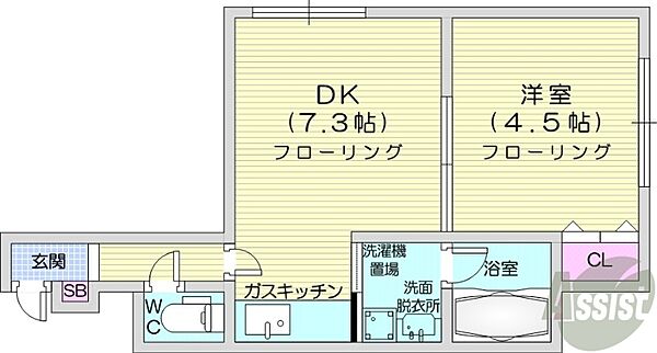 北海道札幌市中央区大通東8丁目(賃貸アパート1DK・2階・30.60㎡)の写真 その2