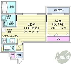 北海道札幌市豊平区中の島二条10丁目（賃貸マンション1LDK・2階・40.25㎡） その2